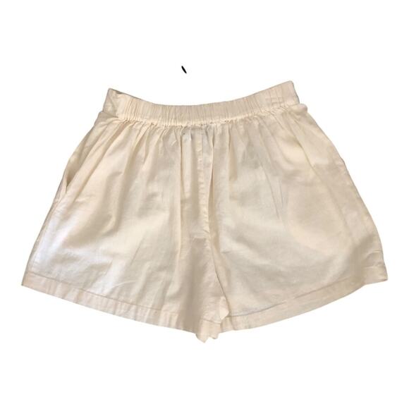 Pretty Little Thing NWT Linen Look Oversized Floaty Off White Pleated Shorts 0 - Picture 6 of 16